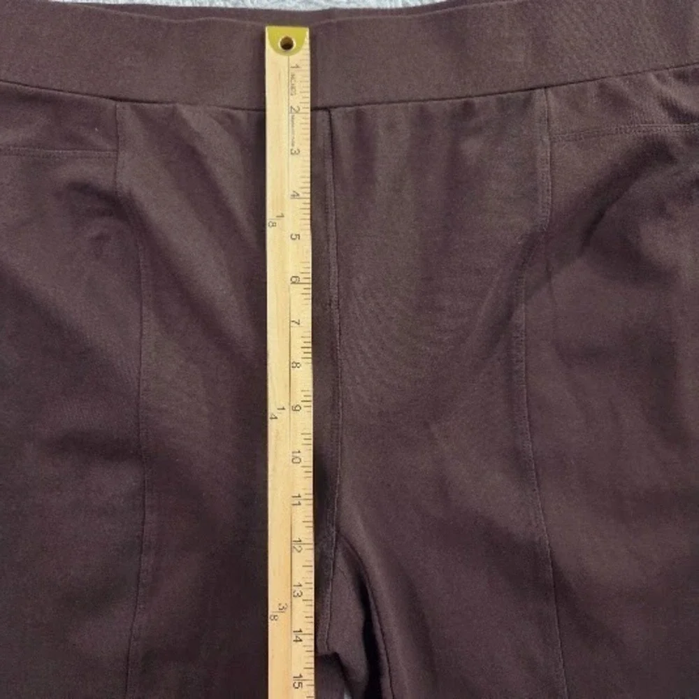 Intro Love The Fit Ponte‎ Pants Women's 3X Chocolate Brown Stretch Front Seam